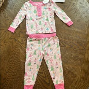 Mud Pie Pink and Green Nutcracker Pajamas NWT